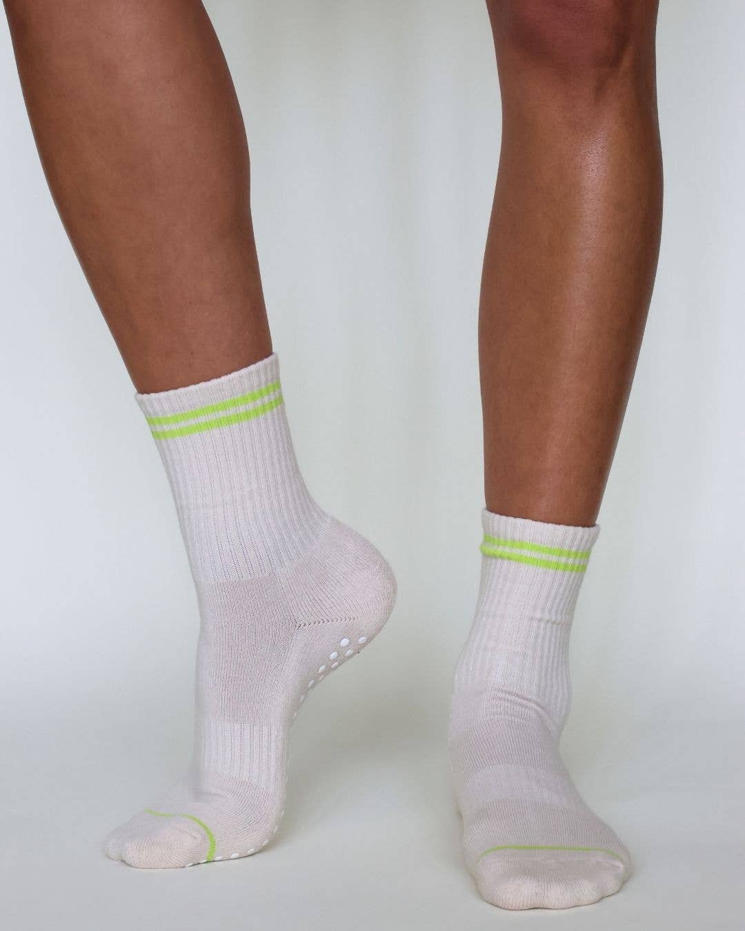 The Varsity Grip Socks - Lime Stripes - by Carlyle Avenue