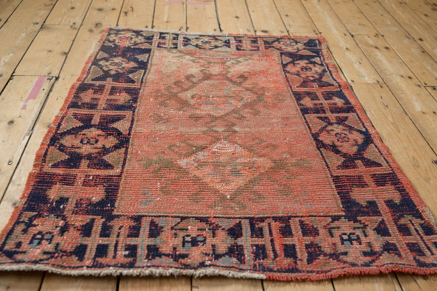 Small Vintage Distressed Oushak Square Rug - Rug by Carlyle Avenue