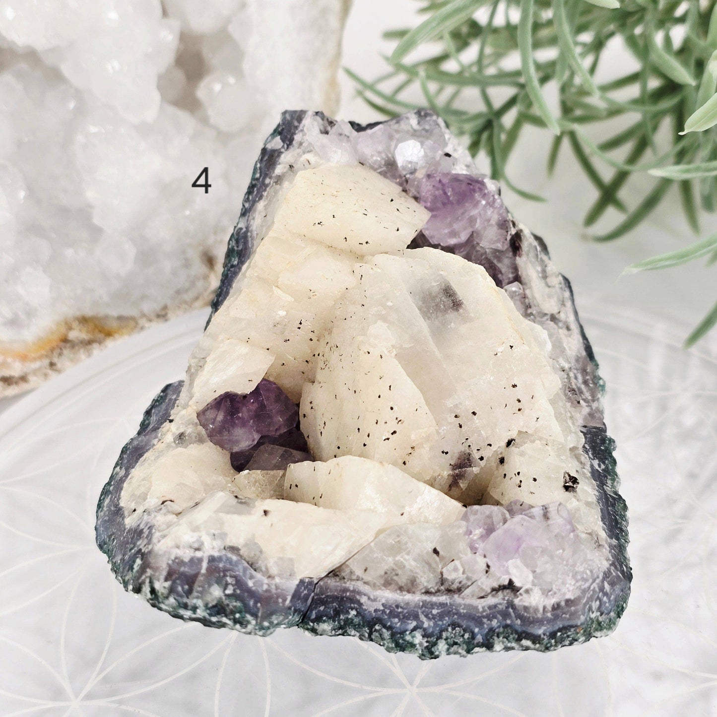 Amethyst with Calcite Crystal Cluster - Decorative Accessories by Carlyle Avenue