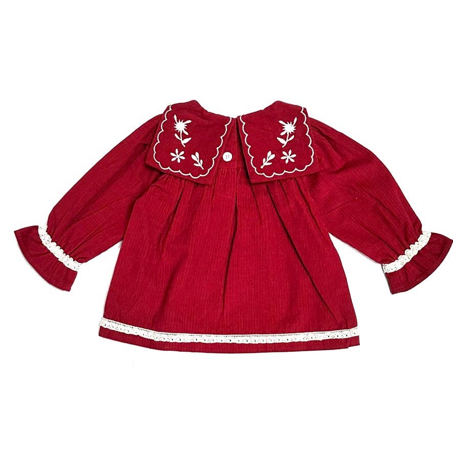Sailor Collar Embroidered Corduroy Baby Dress (Organic) - by Carlyle Avenue