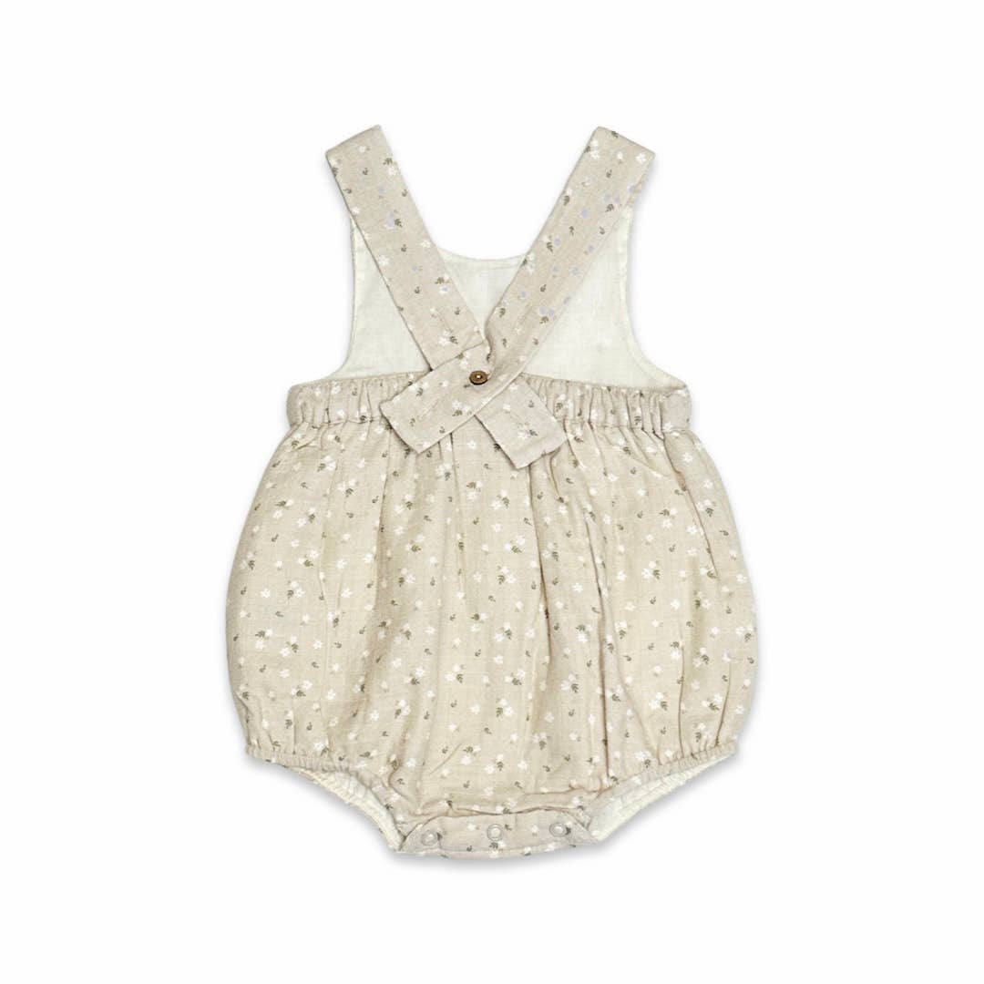 Ditsy Floral Peter Pan Bubble Baby Romper (Organic Muslin) - Kids Clothing by Carlyle Avenue