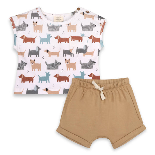 Dog Baby Tee Top + Shorts (Organic Jersey) -  by Carlyle Avenue
