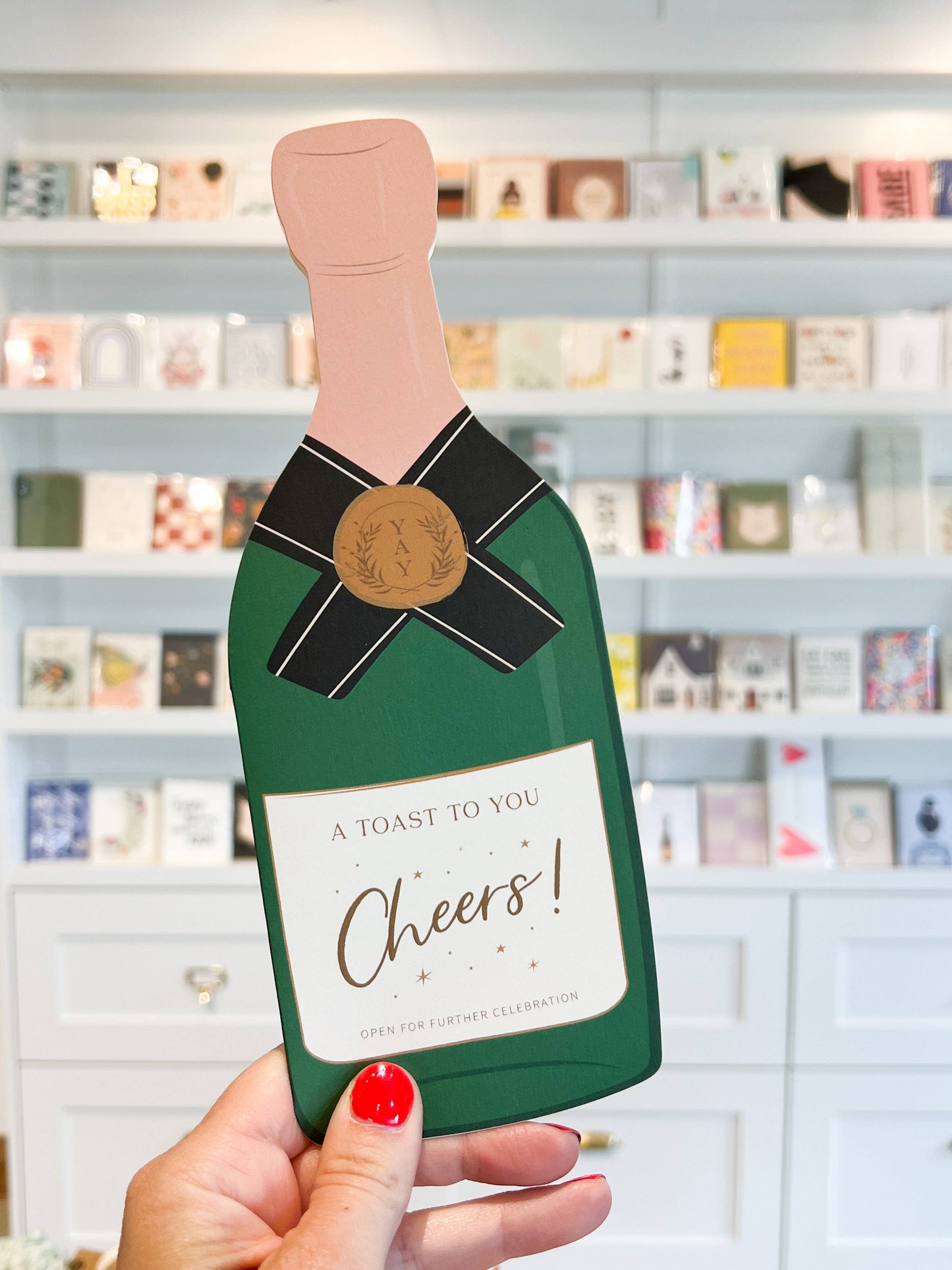 A Toast To You Champagne Congratulations Greeting Card - Greeting Cards by Carlyle Avenue