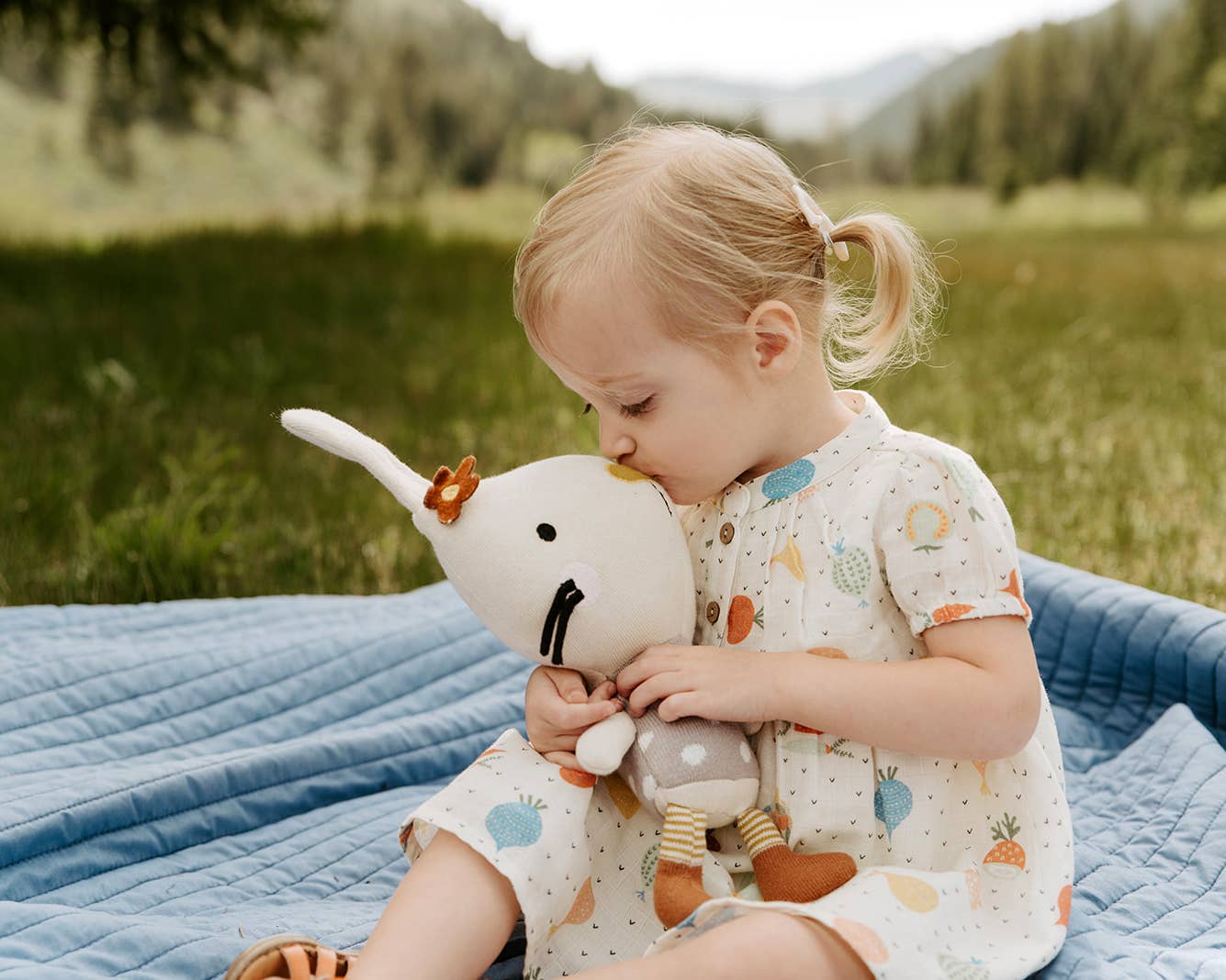 Veggie Puff Sleeve Muslin Baby Dress+Bloomer(Organic Muslin) - Kids Clothing by Carlyle Avenue