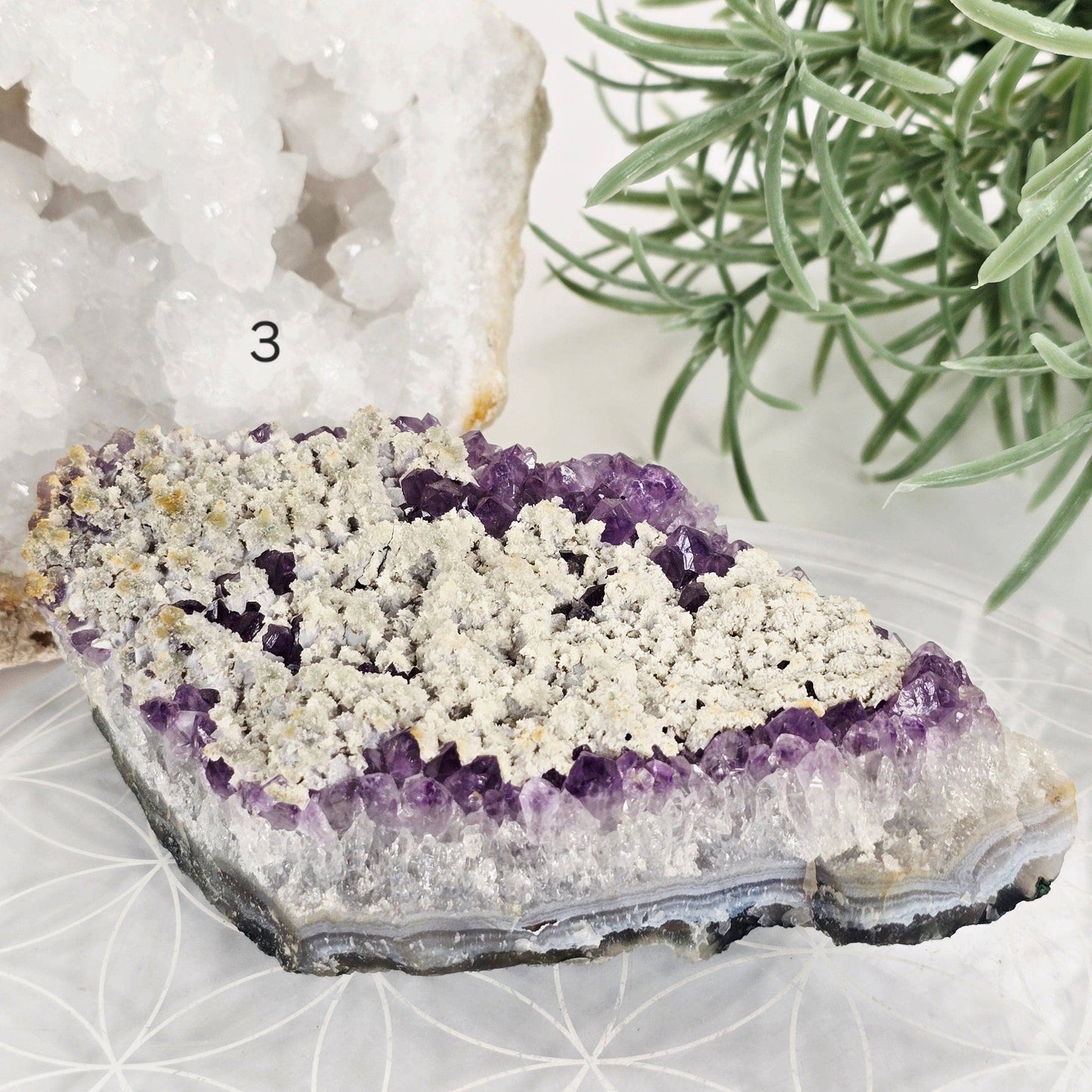 Amethyst with Calcite Crystal Cluster - Decorative Accessories by Carlyle Avenue