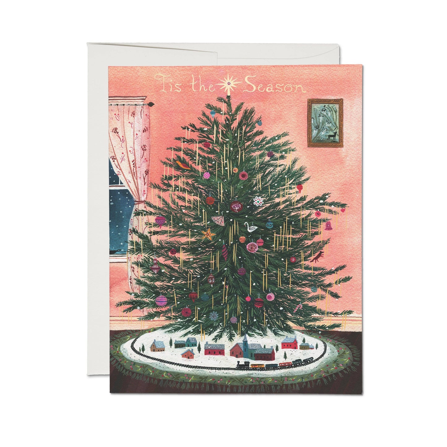Tinsel Tree holiday greeting card - Greeting Cards by Carlyle Avenue