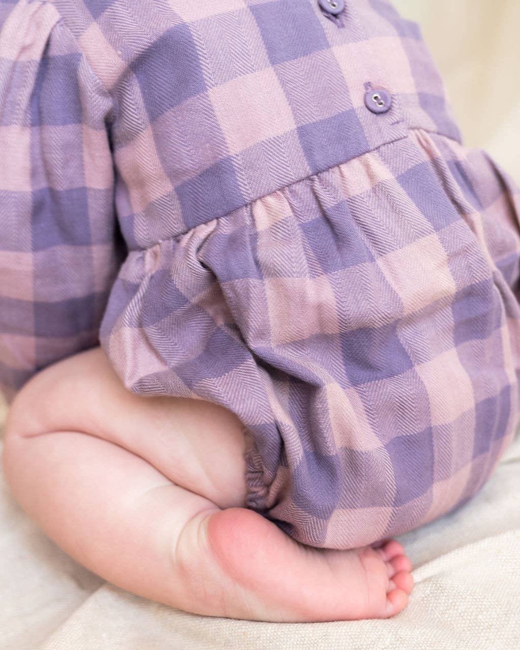 Smocked Peter Pan Gingham Baby Romper (Organic) - by Carlyle Avenue
