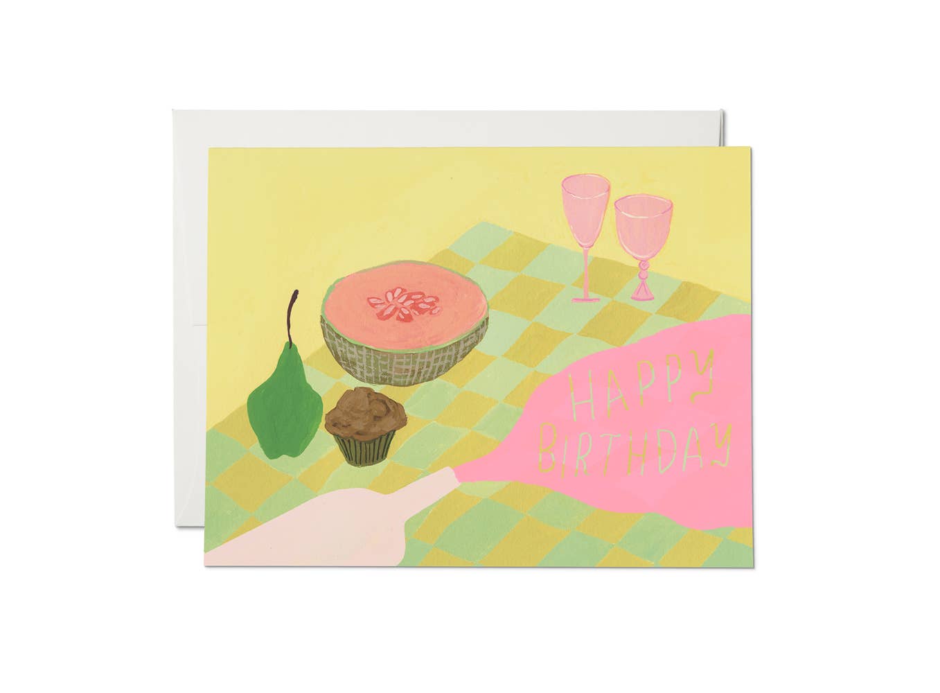 Spilled Wine birthday greeting card - by Carlyle Avenue
