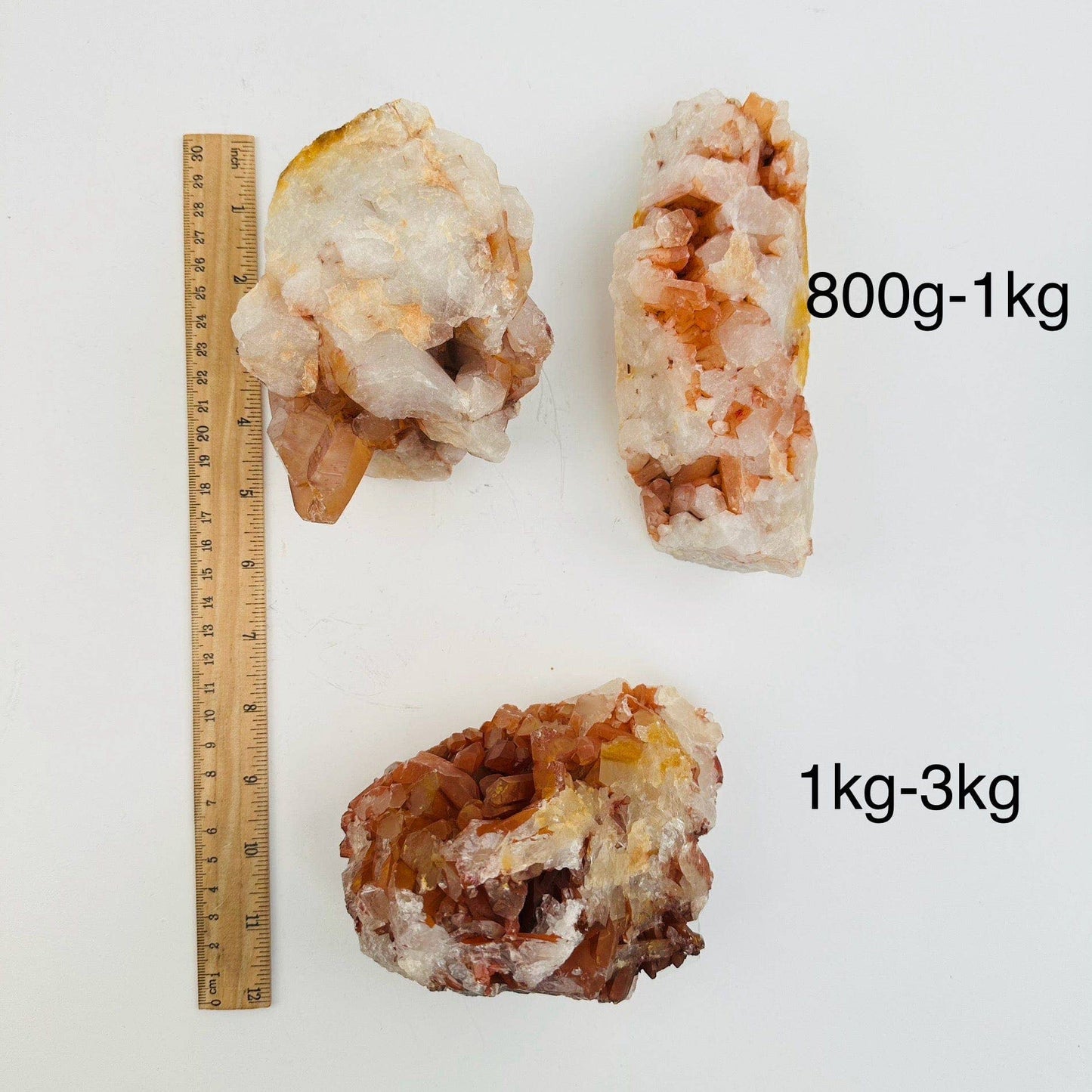 Tangerine Crystal Quartz Clusters