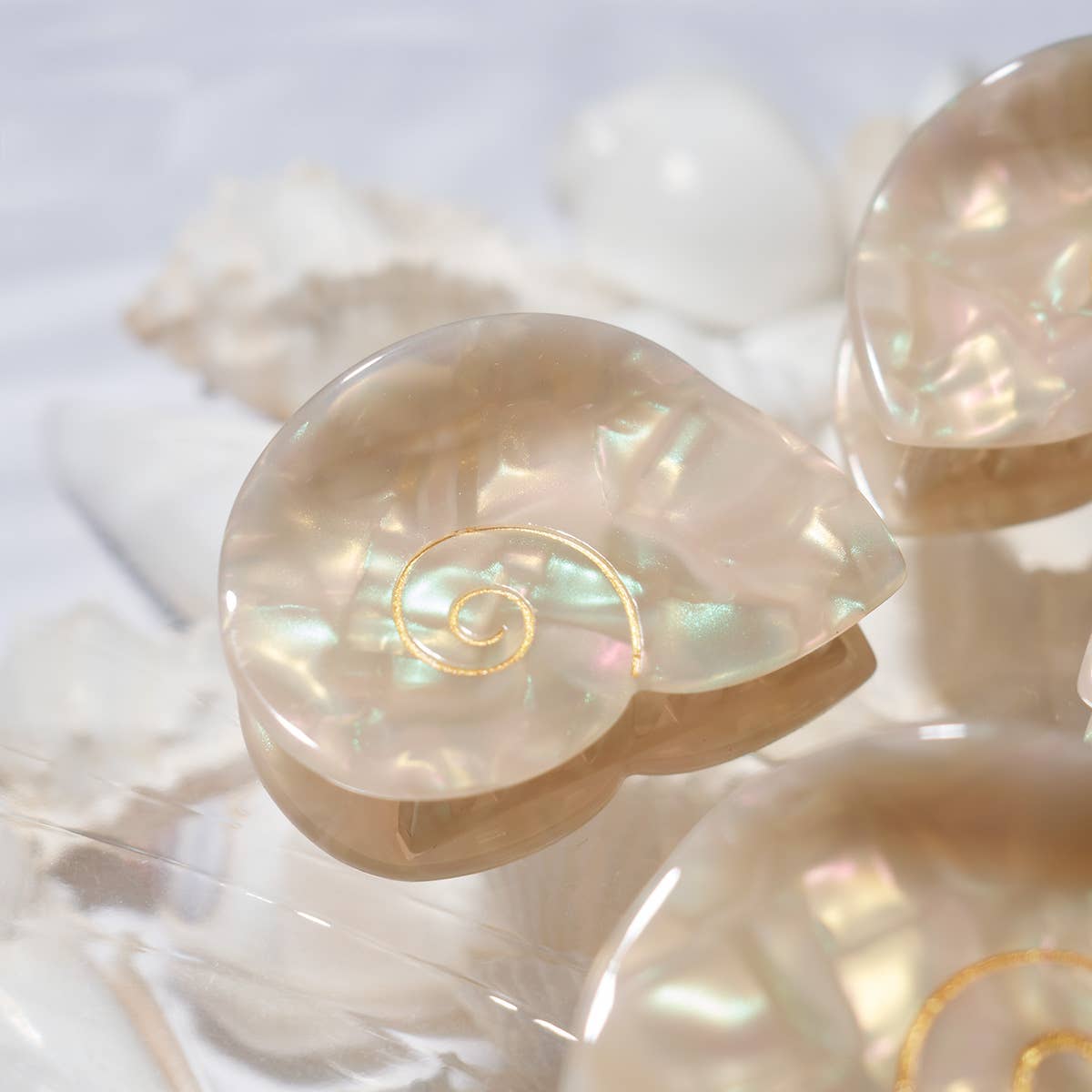 Siren Sea Shell Opal Acetate Mini Hair Claw for a Mermaid - by Carlyle Avenue