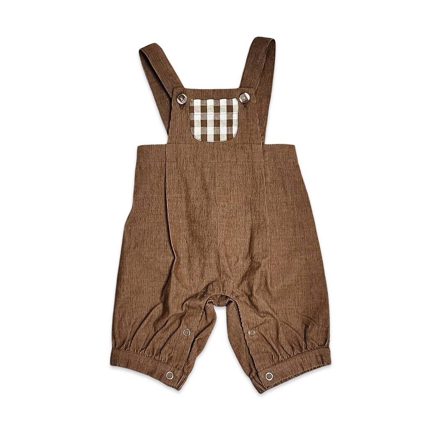 Gingham Muslin Shirt + Corduroy Baby Overall SET (Organic) - by Carlyle Avenue