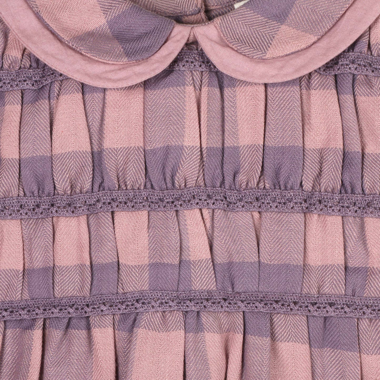 Smocked Peter Pan Gingham Baby Romper (Organic) - by Carlyle Avenue
