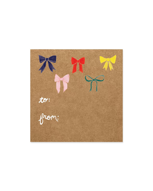 To/From Rainbow Bows Sticker Gift Tags - Gift Wrap by Carlyle Avenue