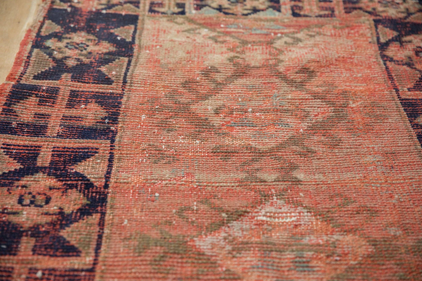 Small Vintage Distressed Oushak Square Rug - Rug by Carlyle Avenue