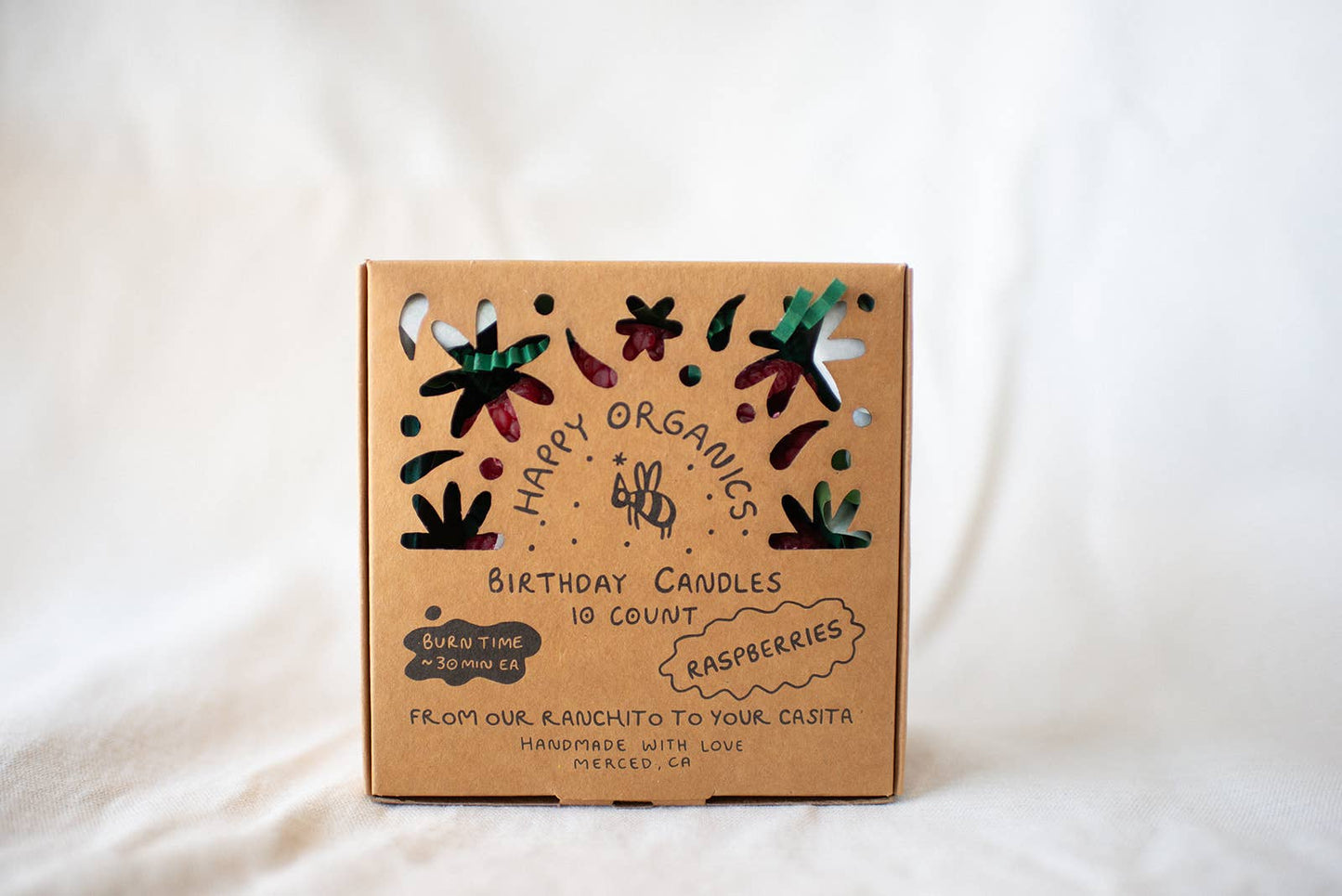 Beeswax Raspberry Birthday Candles - Candles by Carlyle Avenue