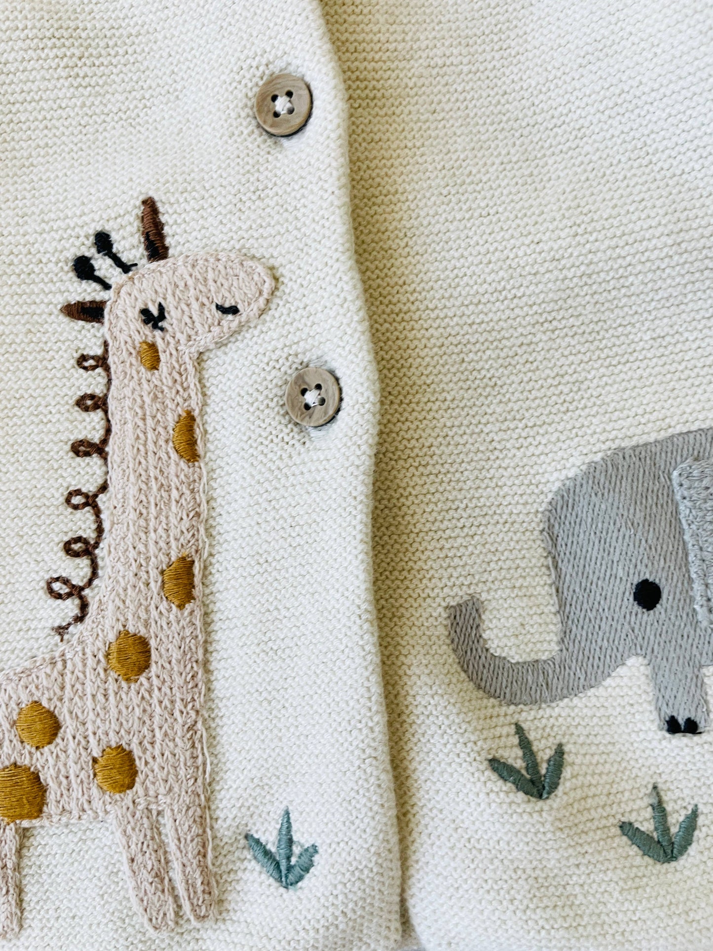 Animal Safari Embroidered Baby Cardigan Sweater (Organic) - by Carlyle Avenue