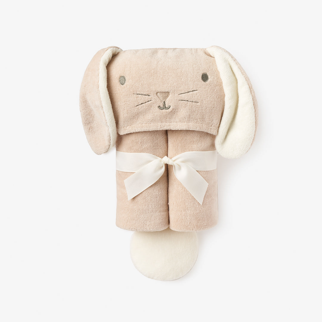 Taupe Bunny Hooded Baby Bath Wrap - Kids by Carlyle Avenue