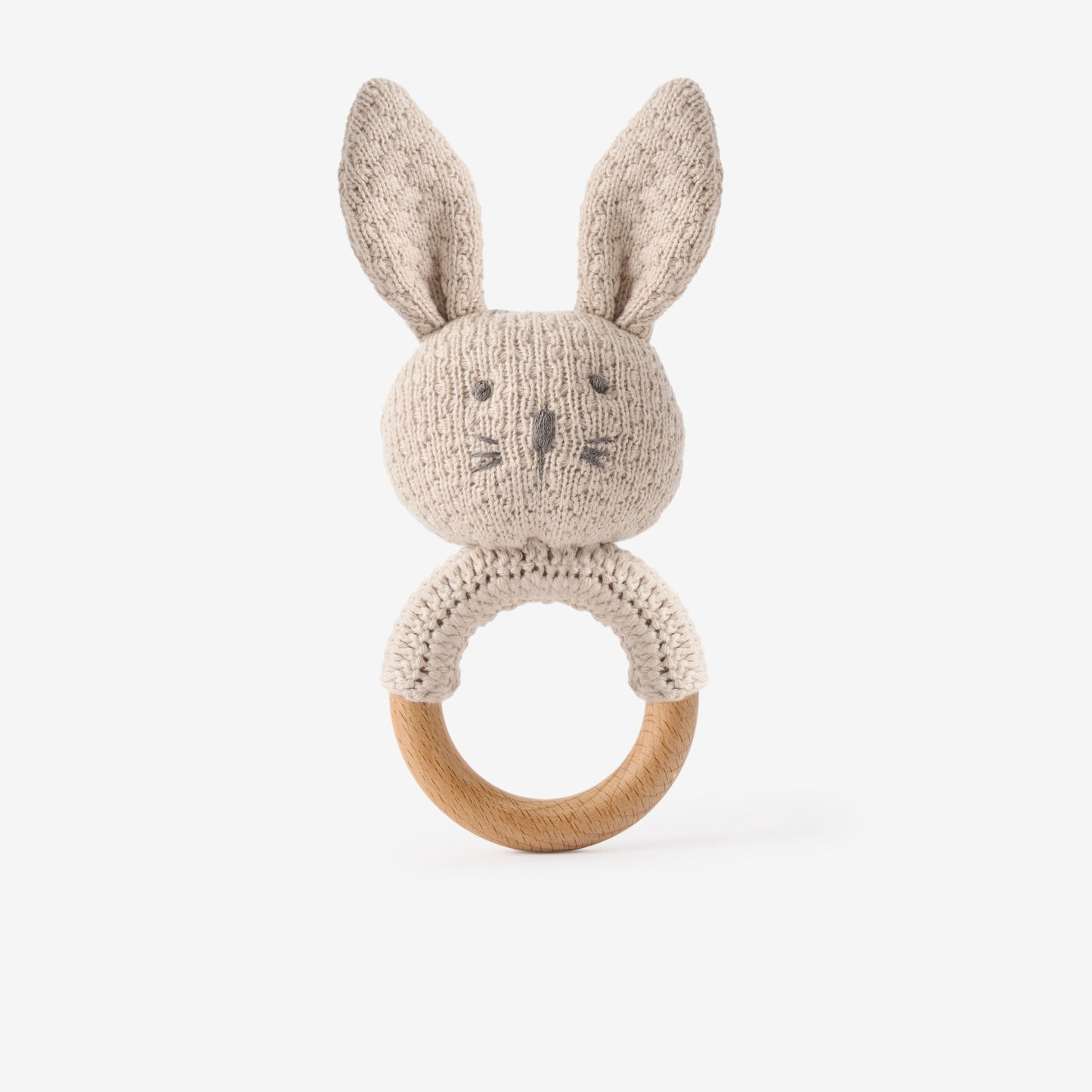 Knit Bunny Rattle - Taupe - Kids by Carlyle Avenue