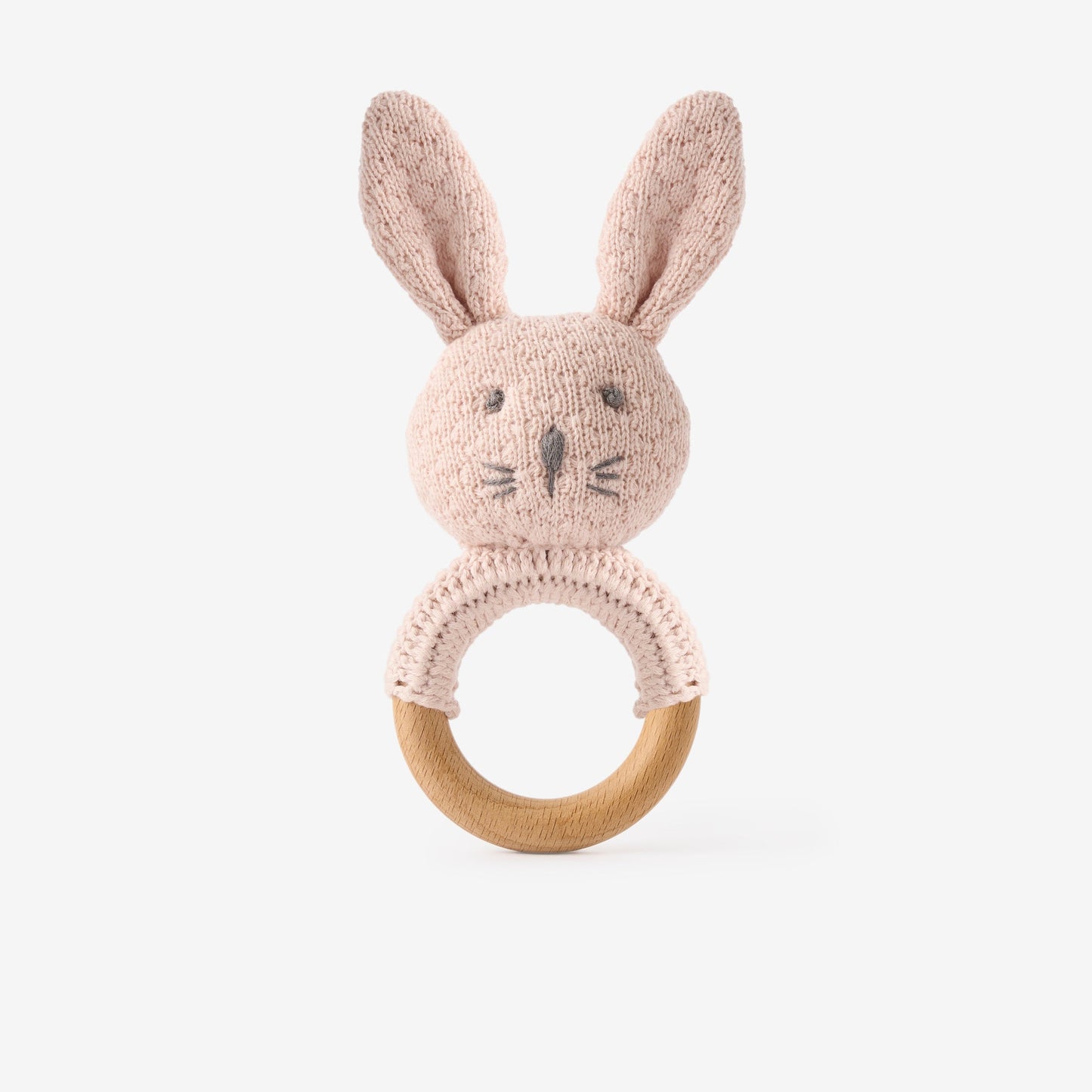 Knit Bunny Rattle - Pink - Kids by Carlyle Avenue