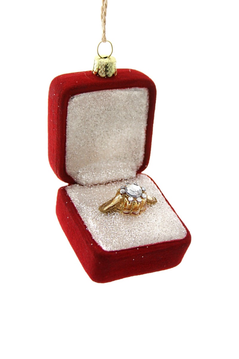 Engagement Ring Ornament - Red - Holiday Ornaments by Carlyle Avenue