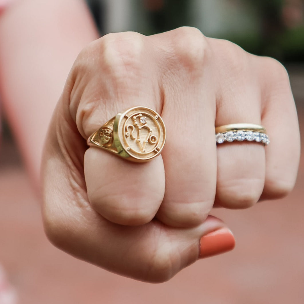 Vintage 14k Leo Ring Sz 8.75 - Jewelry by Carlyle Avenue