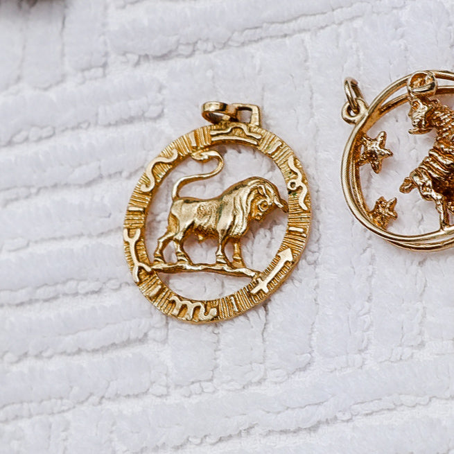 18k Yellow Gold Taurus Charm - Jewelry by Carlyle Avenue