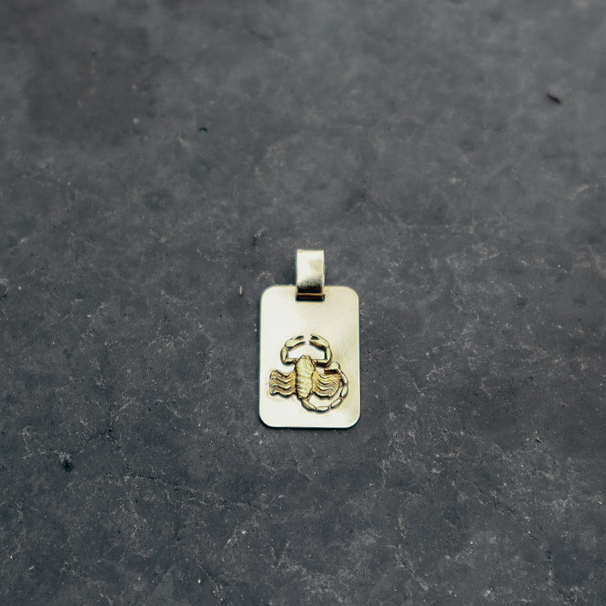 14k Scorpio Rectangular Pendant - Jewelry by Carlyle Avenue