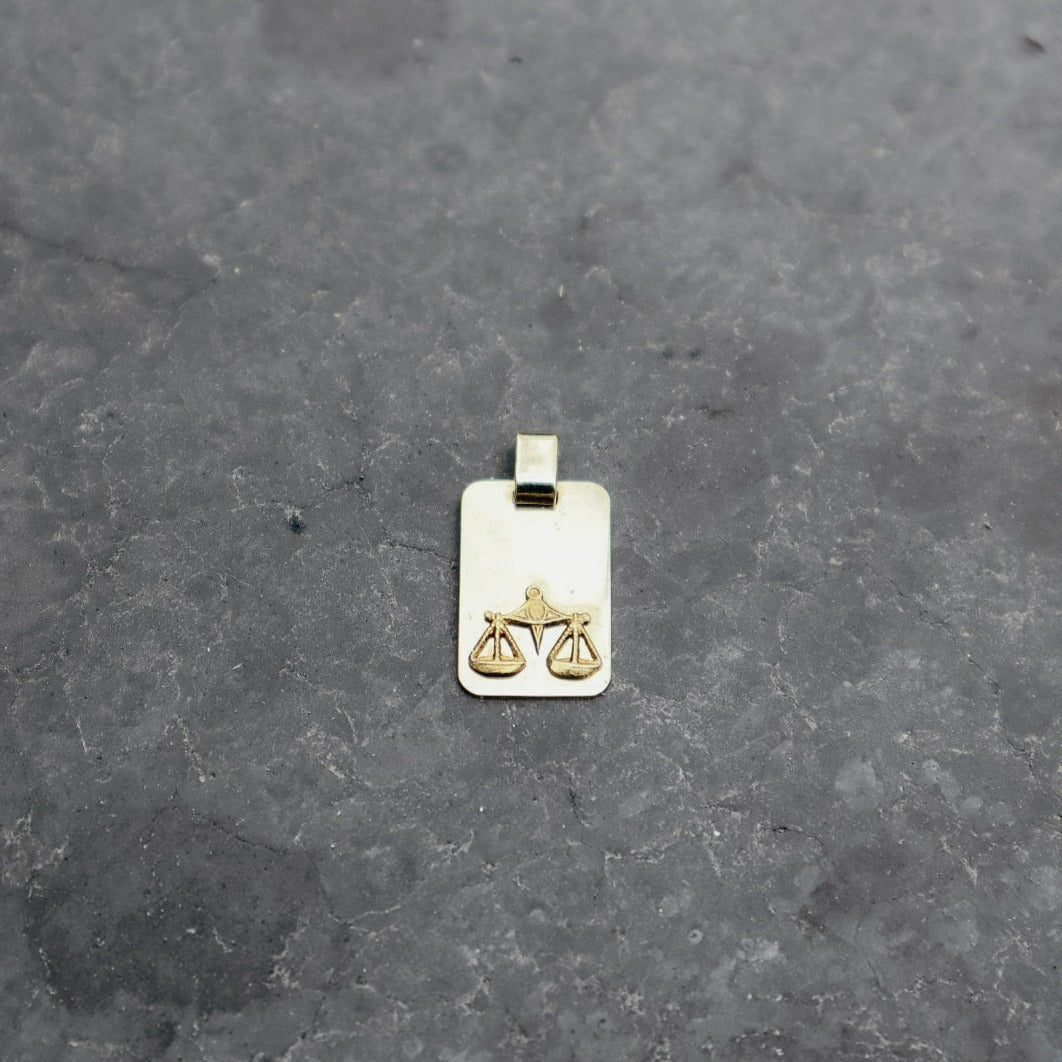 14k Libra Rectangular Pendant - Jewelry by Carlyle Avenue