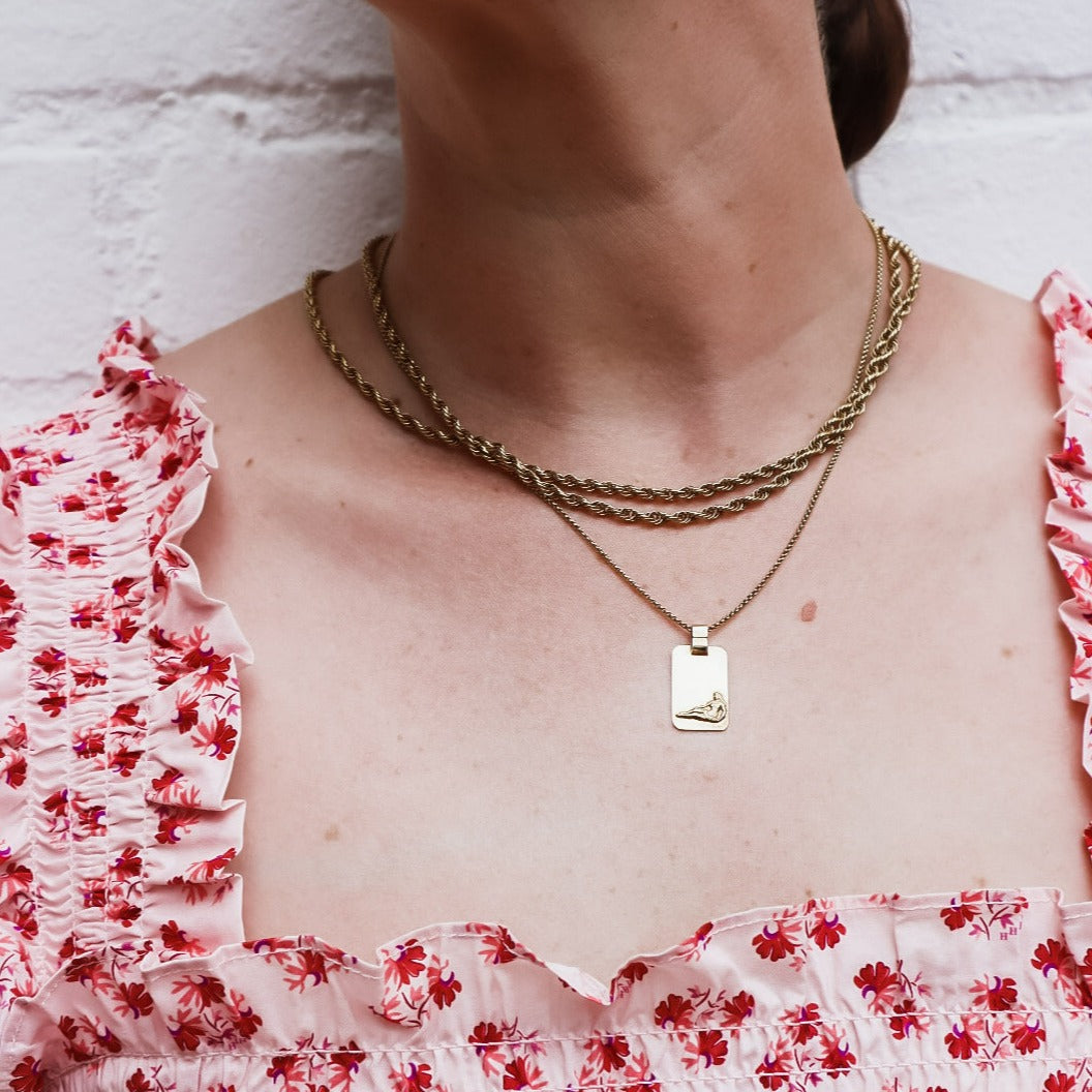 14k Virgo Rectangular Pendant - Jewelry by Carlyle Avenue