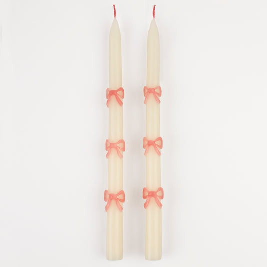 Pink Bow Taper Candles - Candles by Carlyle Avenue
