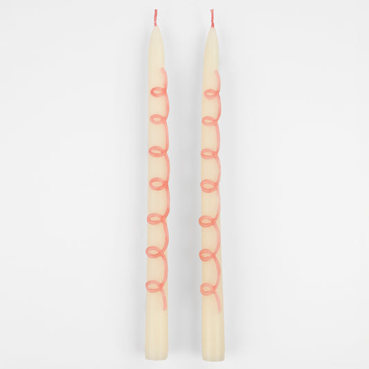 Pink Swirl Taper Candles - Candles by Carlyle Avenue