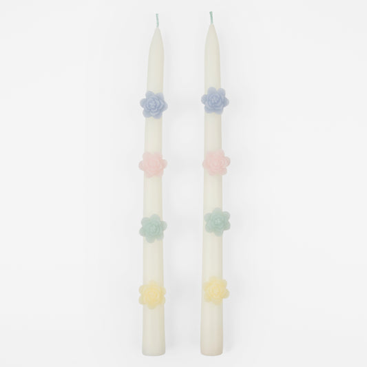 Pastel Flower Taper Candles - Candles by Carlyle Avenue