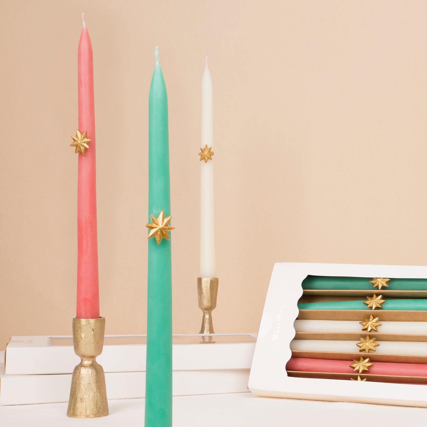 Mixed Gold Star Taper Candles - Candles by Carlyle Avenue