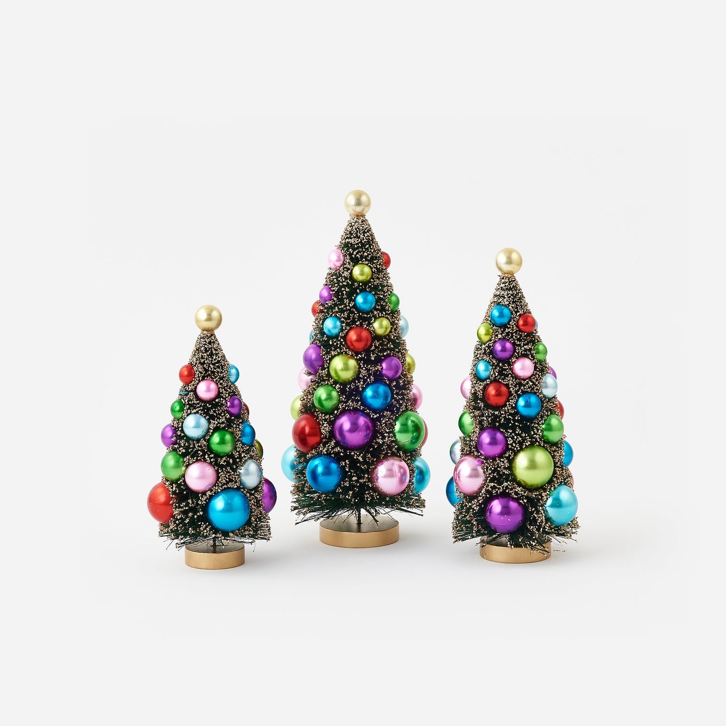 Gold Sisal Tree with Balls - Set of 3 Assorted