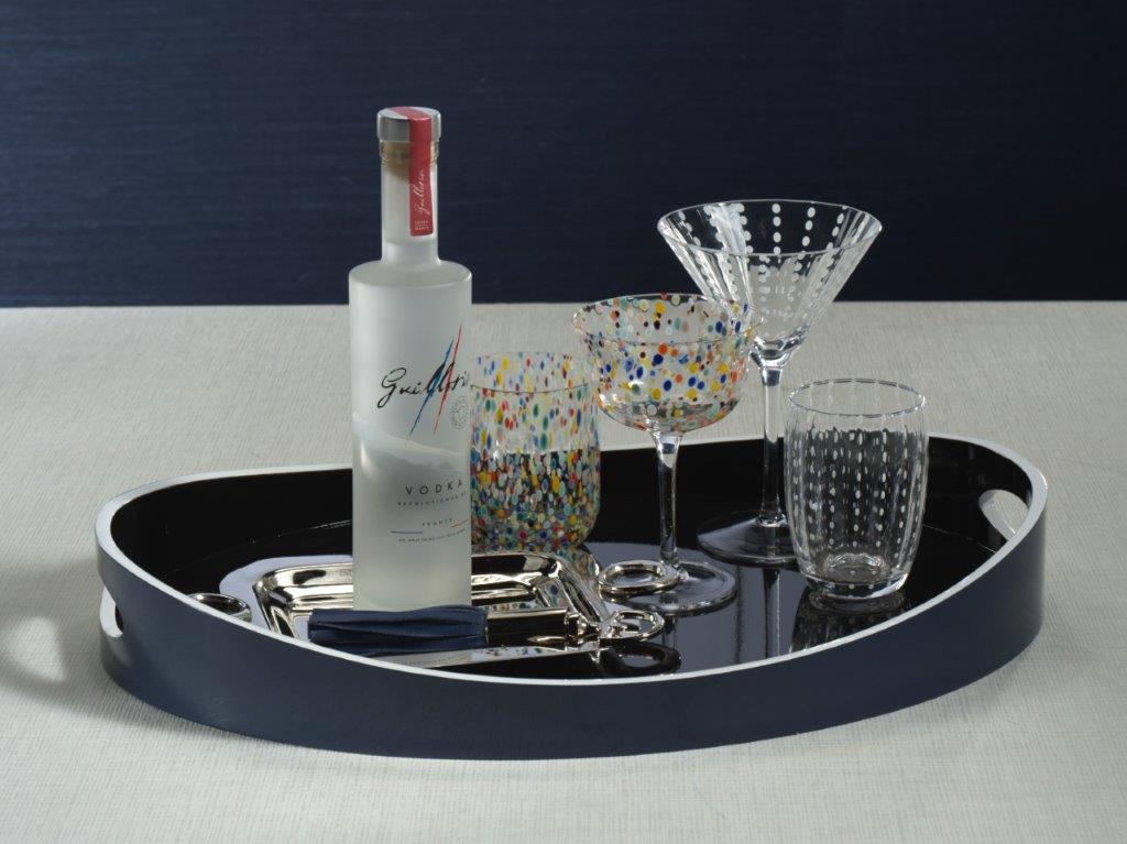 Noir Marine Lacquered Serving Tray - Trays by Carlyle Avenue