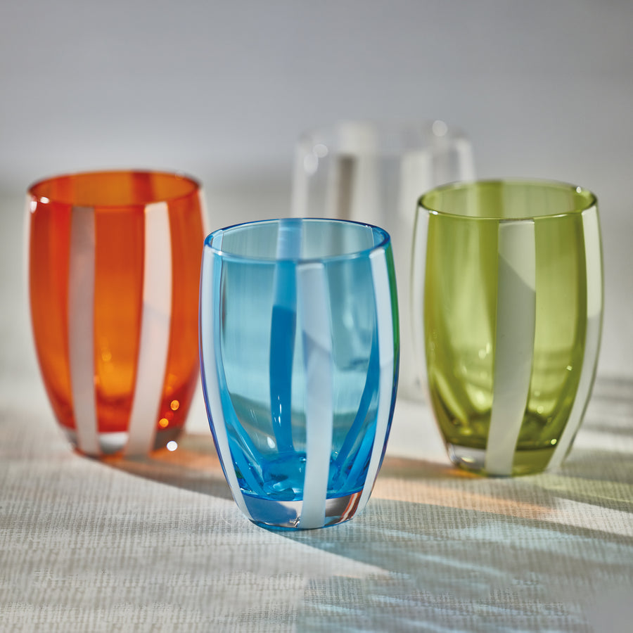 Portofino Striped Stemless Glass - Set of 4 - Drinkware Sets by Carlyle Avenue