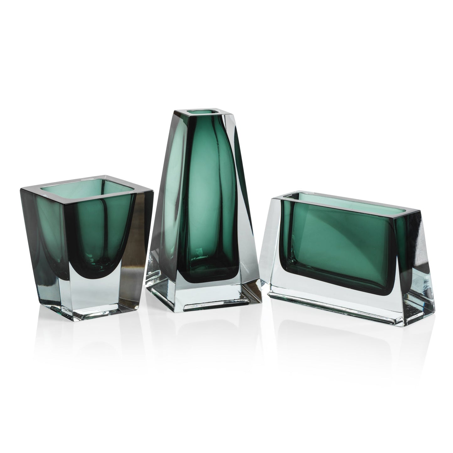 Corinthia Polished Glass Vase - Emerald Green - Vases by Carlyle Avenue