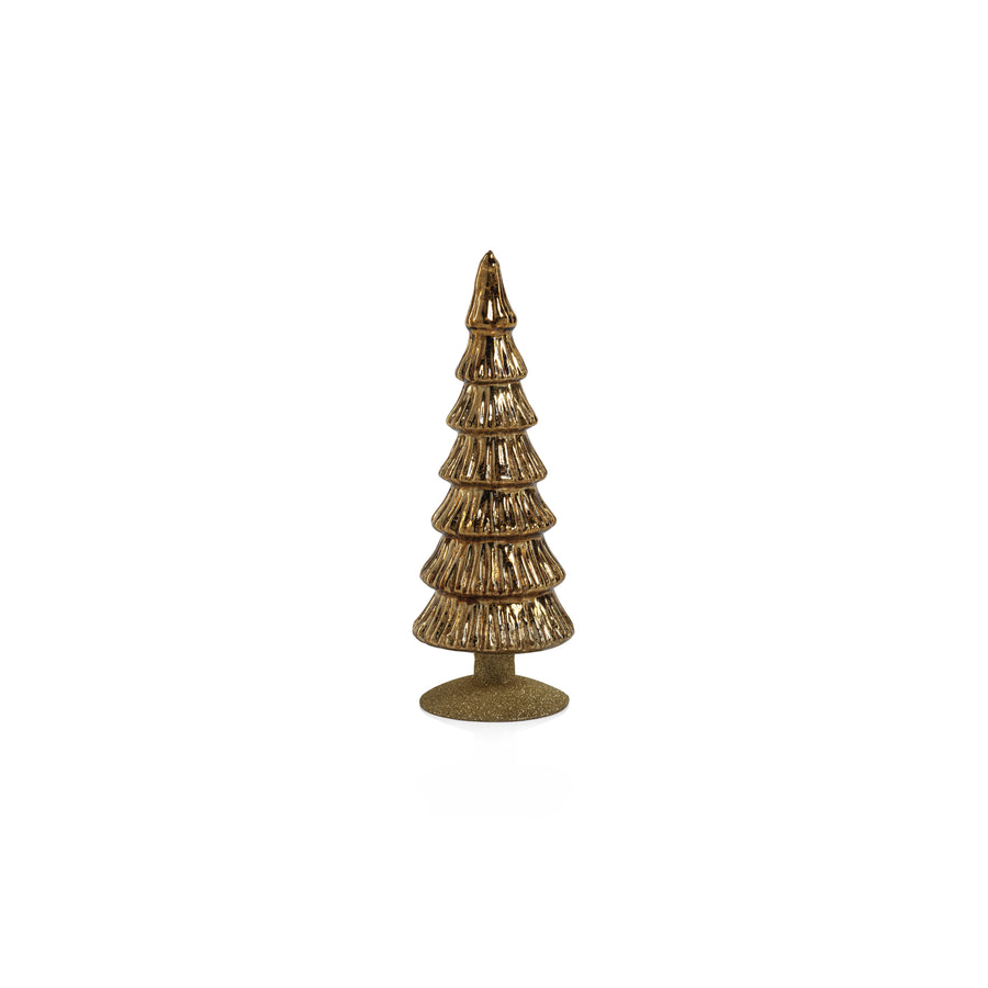 Miramonti Glass Tree on Gold Glitter Base - Gold - Christmas Trees by Carlyle Avenue