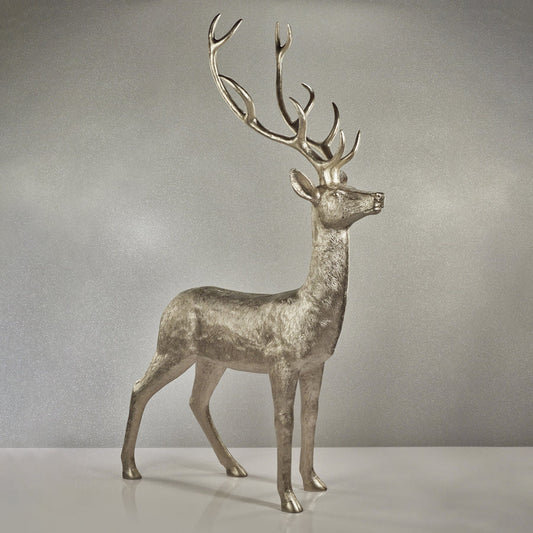 Large Reindeer - Silver - Looking Up - Christmas Decor by Carlyle Avenue