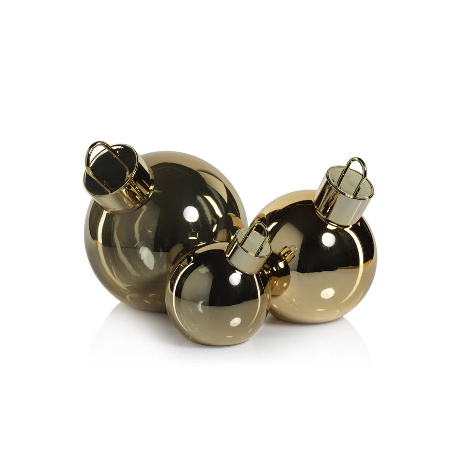 LED Metallic Glass Oversized Ornament Ball - Gold - Christmas Trees by Carlyle Avenue