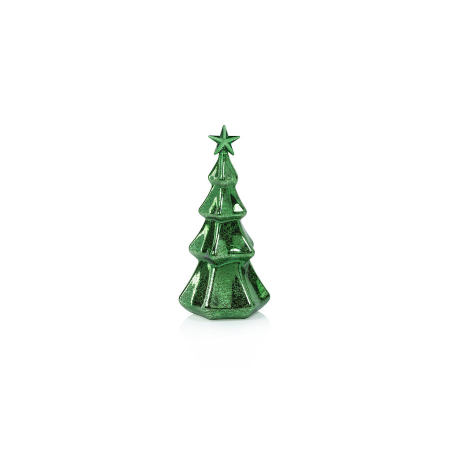 LED Hexagon Antique Tree with Star Design - Green - Christmas Decor by Carlyle Avenue