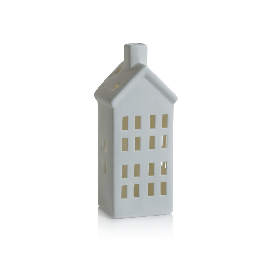 Swiss Mountain LED Porcelain House - Matte White - Christmas Decor by Carlyle Avenue
