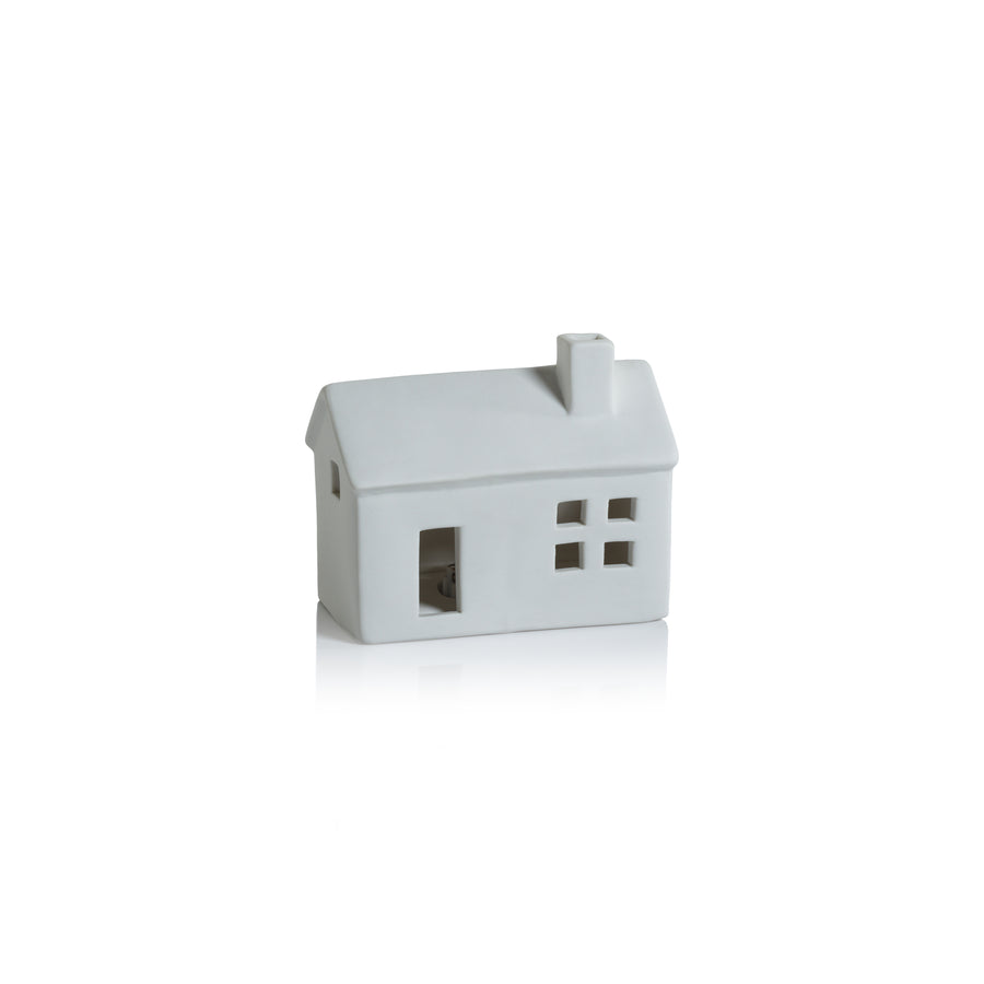 Swiss Mountain LED Porcelain House - Matte White - Christmas Decor by Carlyle Avenue