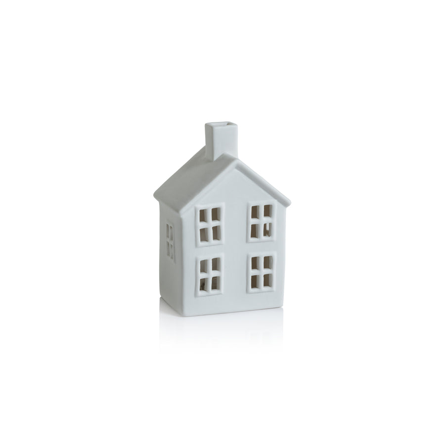 Swiss Mountain LED Porcelain House - Matte White - Christmas Decor by Carlyle Avenue