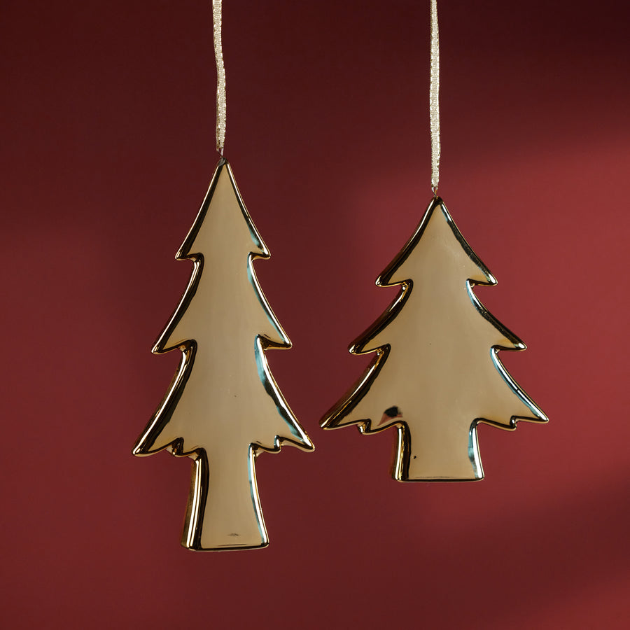 Ceramic Tree Ornament - Gold - Ornaments by Carlyle Avenue