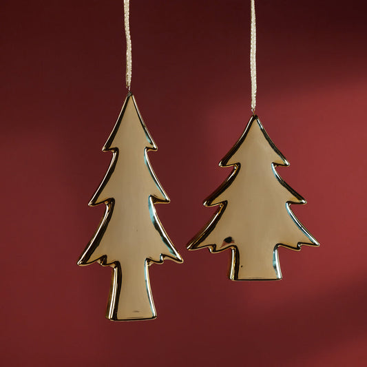 Ceramic Tree Ornament - Gold - Ornaments by Carlyle Avenue
