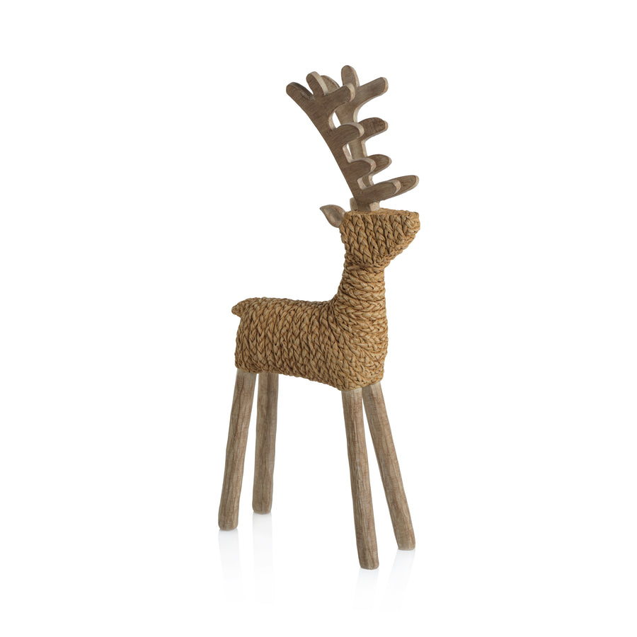 Braided Raffia Standing Deer - Christmas Decor by Carlyle Avenue