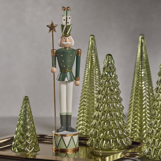 Nutcracker Soldier w/ Star - Green - Christmas Decor by Carlyle Avenue