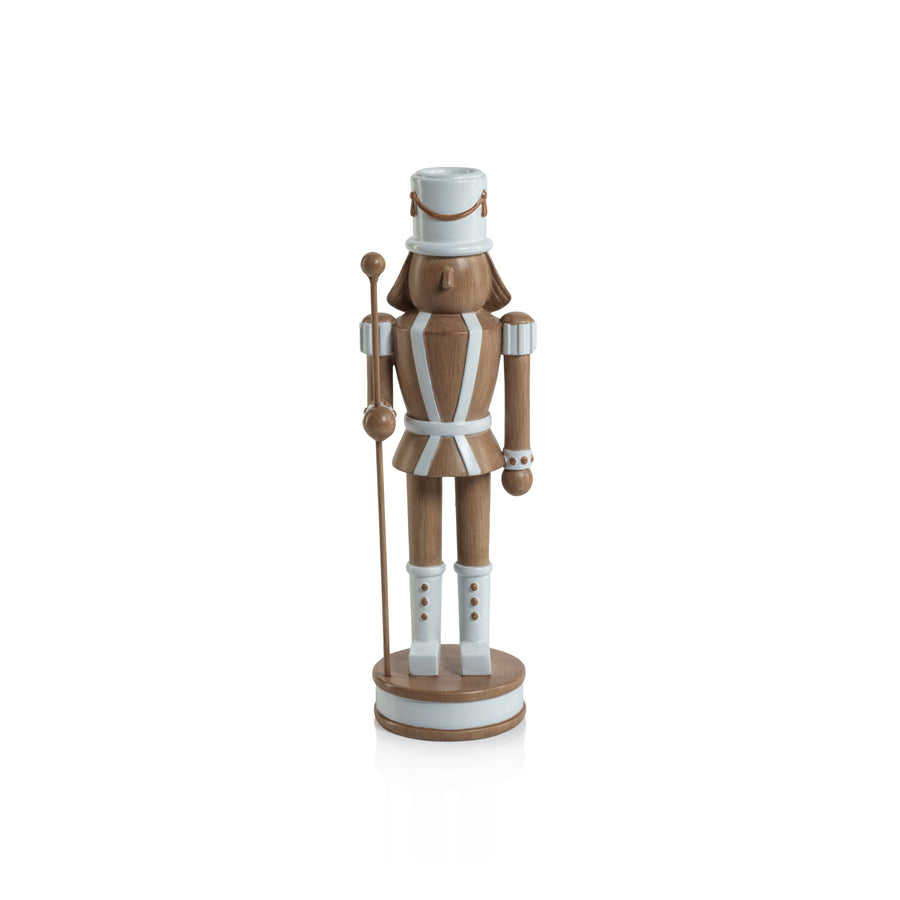 Nutcracker Taper Holder - Brown - Christmas Decor by Carlyle Avenue