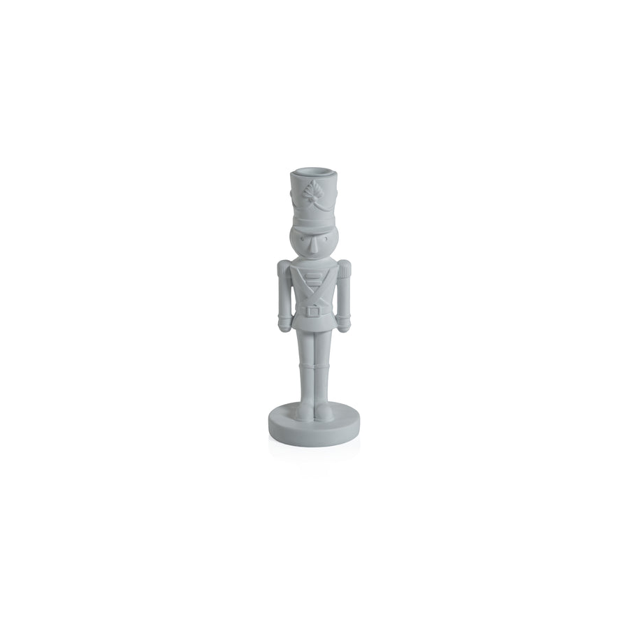 Nutcracker Taper Holder - White - Christmas Decor by Carlyle Avenue